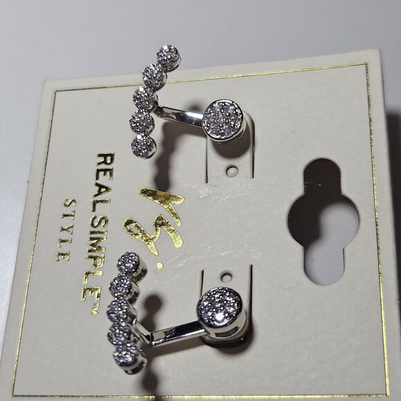 Real Simple Style Convertible Earrings With Rhinestones - Picture 7 of 10